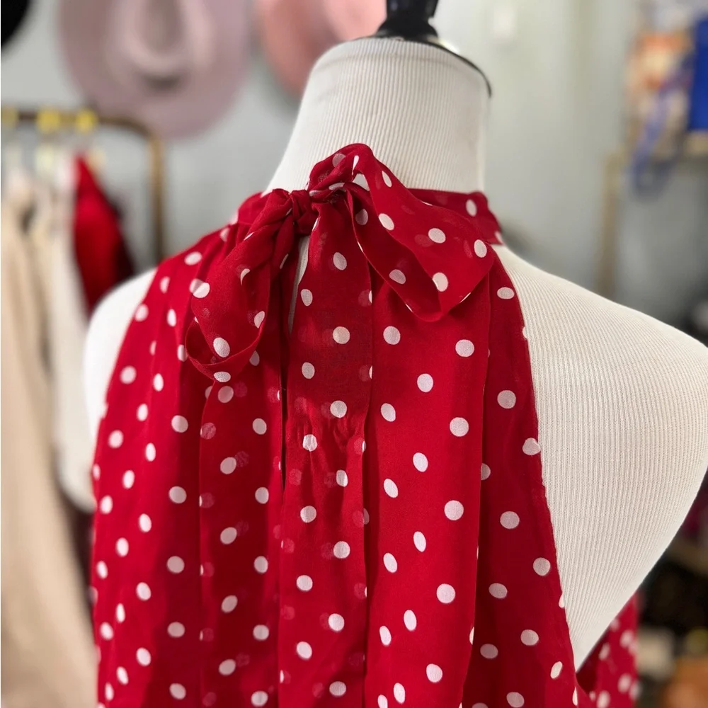 22 Momme Silk Polka dot halter blouse - Picture 5 of 7